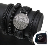 Kit mix Pulseiras Couro