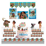 Kit Moana Decoração Festa Um Bolinho Aniversário Em Casa