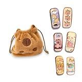 Kit Mochila Bolsa - Estojo Capivara Capybara Pelúcia Fofa