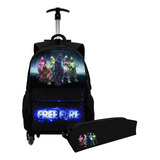 Kit Mochila Bolsa Free Fire Com Estojo Jogo Menino Infantil