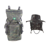 Kit Mochila Cargueira Padrão Exercíto Brasileiro E Chapéu