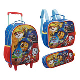 Kit Mochila Carrinho Lancheira Estojo Patrulha Canina 13470