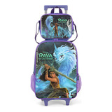 Kit Mochila Carrinho Lancheira Raya Disney Vd rx Luxcel