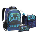 Kit Mochila Costas 4 Itens Game Escolar Menino Novidade