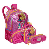Kit Mochila De Costas G Lancheira Estojo Trolls Sisters
