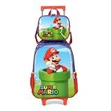 Kit Mochila De Rodinha Infantil Sup Er Mar Io Lancheira Luxcel