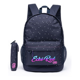 Kit Mochila E Estojo Escolar Feminino Resistente Moderna