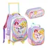 Kit Mochila Escolar Com Rodinhas Lancheira Estojo Meninas