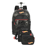 Kit Mochila Escolar Estojo E Lancheira Hot Wheels Luxcel