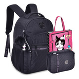 Kit Mochila Escolar Feminina Rebecca Bonbon Estojo Brinde