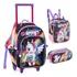 Kit Mochila Escolar Infantil Carrinho Rodinhas Personagens