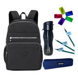 Kit Mochila Escolar Juvenil Resistente Notebook Faculdade