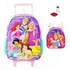 Kit Mochila Escolar Princesas Disney G Rodinha Com Lancheira