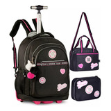 Kit Mochila Escolar Rebecca Bonbon Rodinha Estojo Lancheira