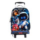Kit Mochila Escolar Rodinha Astro Bot Thermo Dermiwil Cor Preto