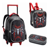 Kit Mochila Escolar Rodinha Lancheira Estojo Infantil Batman