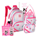 Kit Mochila Estojo Lancheira