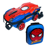 Kit Mochila Homem Aranha Spider Man 3d Rodinhas Lancheira Escolar Maxtoy