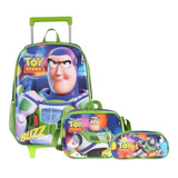 Kit Mochila Infantil Buzz Lightyear Toy Story Grande Rodinha