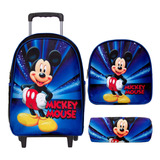 Kit Mochila Infantil Escolar Grande Mickey