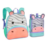 Kit Mochila Infantil Lancheira Animais Porco Espinho 2020 Cor Zebra