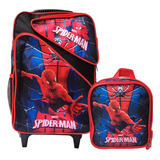 Kit Mochila Infantil Rodinha Lancheira Homem Aranha