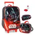 Kit Mochila Infantil Star Wars Disney Rodinha Escolar Tam G