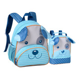Kit Mochila Lancheira Térmica Creche Escolar Infantil Menino