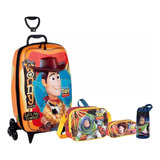 Kit Mochila Malinha Escolar Toy Story 3d Rodinhas G Completo