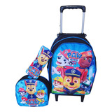 Kit Mochila Patrulha Canina Lancheira Estojo Escolar