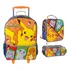 Kit Mochila Pokemon Rodinhas Infantil Escolar G Cl1 Cor Azul Desenho Do Tecido Liso