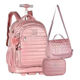 Kit Mochila Rb Juvenil Escolar Rebecca Bonbon Rodinha Alça G