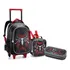 Kit Mochila Rodinha Homem Aranha Spider Estojo Lancheira Cor Preto Spider
