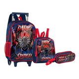 Kit Mochila Rodinha Homem Aranha Spider Estojo Lancheira