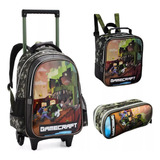 Kit Mochila Rodinha Infantil Feminino Grande Menino Rodinha