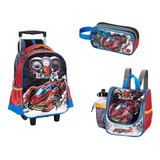 Kit Mochila Rodinha Mochilete