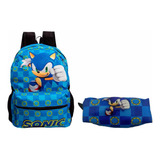 Kit Mochila Sonic Azul