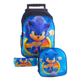 Kit Mochila Sonic Azul