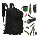 Kit Mochila Tática 30l Sobrevivência Acampamento Emergência
