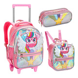 Kit Mochila Unicornio Rodinha