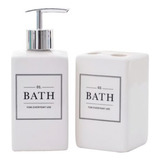 Kit Moderno P Banheiro Designer Branco Lavabo Saboneteira