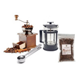 Kit Moedor De Café Cafeteira Francesa 350 Café Grão 125 c