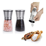 Kit Moedor De Sal E Pimenta 170g Gourmet Aço Inox 2 Peças