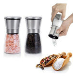 Kit Moedor De Sal E Pimenta 170g Gourmet Aço Inox 2 Peças