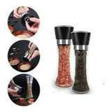 Kit Moedores Especiarias Triturador Tempero Vidro Manual 2pç