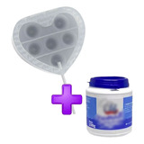 Kit Molde De Pirulito Fidget Pop It Coração Isomalt 150g