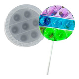 Kit Molde Pirulito Fidget Pop It 6cm Redondo Isomalt 150g