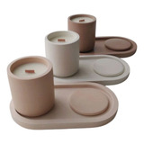 Kit Molde Silicone Pote Tampa Liso Bandeja Oval Gesso Deco