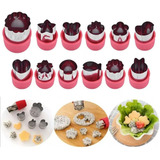 Kit Moldes Pequenos Inox 12 Peças P Legumes Frutas Massas