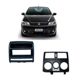 Kit Moldura Ar Moldura Rádio 1 Din Preta Palio 2007 A 2012 Cor Preto
